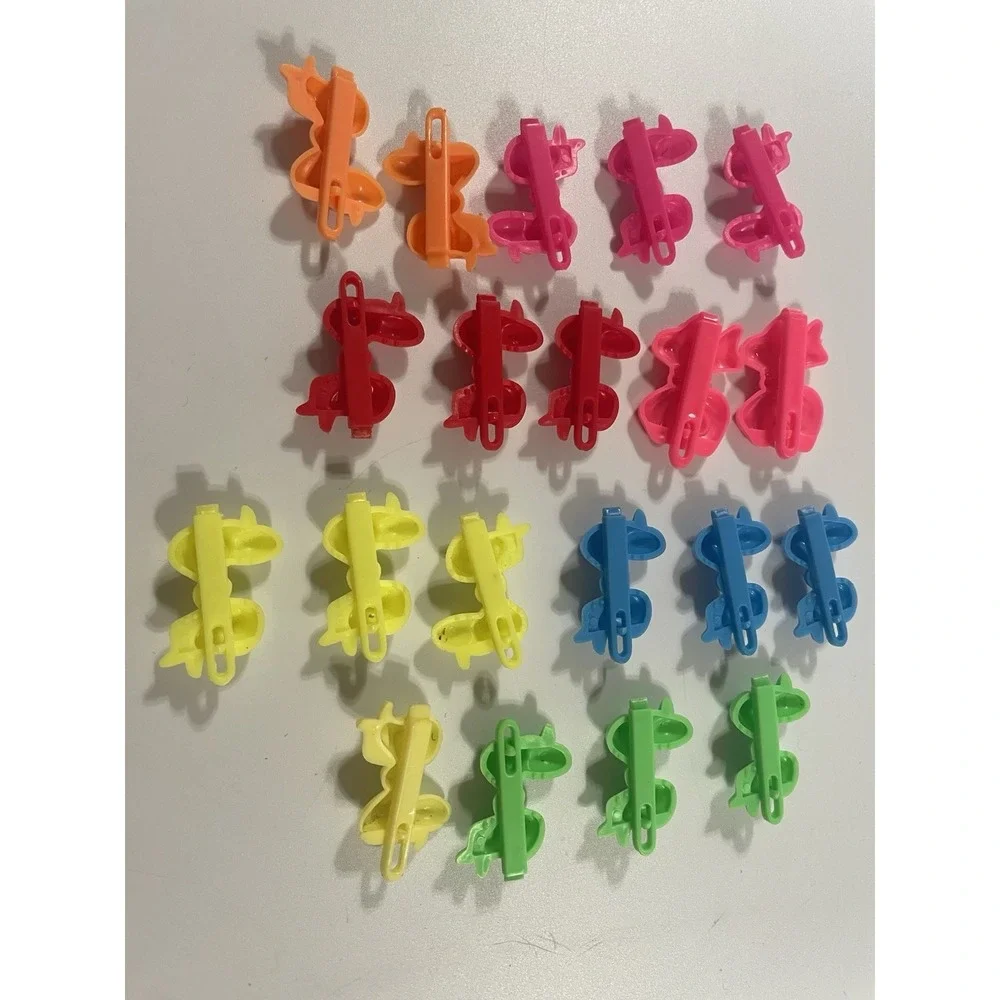 Vintage Girl's Hair Clip Bow Barette Lot Neon Bright Colors 80's 90's Y2K 2000's